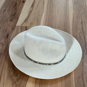 Anthropologie Stylish Cream Fedora Hat